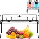 Blulu Metal Beverage Dispenser Stand for Parties Double Drink Stand Dispenser Holder Stand for Glass Jar Bottles(1 Gallon)