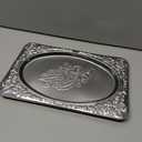 4-Pack Small Silver Serving Trays Set - ZENOVLUX Oval Vintage Engraved Mirror Decorative Tray, 11.4" x 7" Party Platters for Easter, Food, Appetizer, Charcuterie, Cookies, Desserts