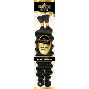 Sensationnel Empire bulk braiding  deep body human hair braids for knotless boho box or curly loose wave styles - 1 pack (22 inch, S27/613)