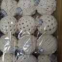 Syhood 12 Pcs Farmhouse Crochet Christmas Ornaments 4 Styles 2.36" Handmade Vintage Rustic Crochet Knitted Christmas Ball Ornaments for Xmas Tree Party Decoration Supplies (Warm White)