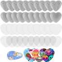100 Pieces Heart Shaped Blank Button Maker Supplies for Button Maker Machine Heart Badge Pin Button Parts, Includes Metal Button Pin Back Cover, Metal Shell, Clear Film, Gasket, Blank Paper (HEART SHAPE/2.28X2.1INCH)
