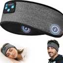 Sleep Headphones Bluetooth Headband,Sleeping Headphones Sports Headband, Long Time Play Sleeping Headsets with Built in Speakers Perfect for Workout,Running, Yoga (Deep Gray)