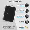 Accordian File Organizer 13 Pocket Expanding File Folder with Labels, A4 Letter Size Paper Document Receipt Organizer Portable Accordion Filing Folder for Classroom, Home, Office (Black+White) (2 Pack / Bk+wh)