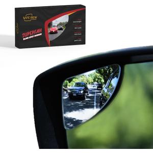 Superfan Blind Spot Mirrors for Cars by Safe View Company  Real Convex Glass for Clear Wide Angle Vision  Safer Lane Changes, Easy Stick-On, Weatherproof & Long Lasting Durability