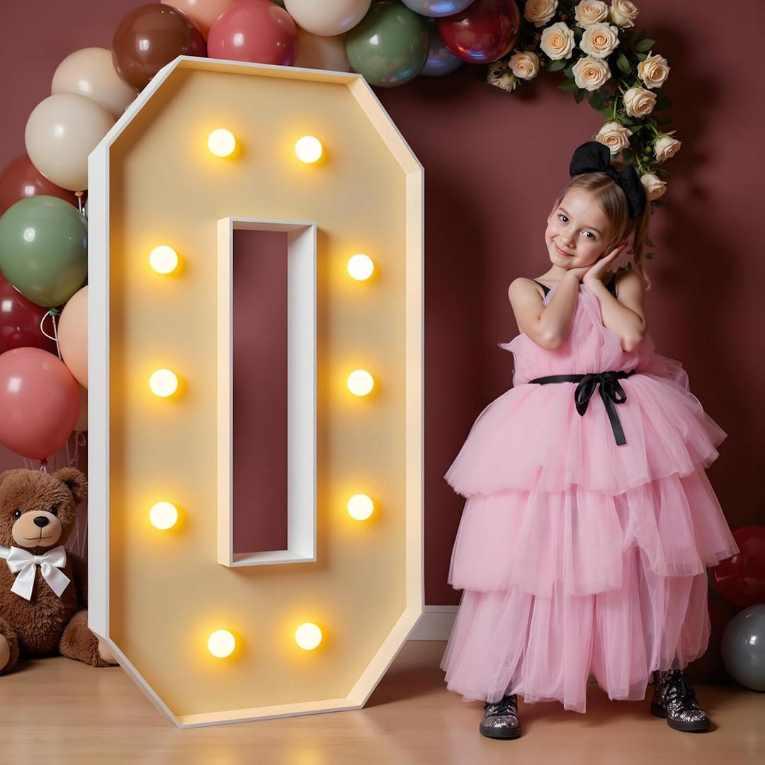 imprsv 4FT Marquee Letter O, Modern Light-Up Foam Board Letters for All Ages, All Seasons Party Decor