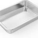 onlyfire Stainless Steel Baking Pan Barbeque Grilling Pan for Baking Breads, Grilling Chicken, Vegetables, 12.4" X 8.5" X 1.9"
