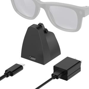 Charging Stand & Cable Compatible with Gen 2/1 Wayfarer Headliner Skyler Smart Glasses, Mini and Portable, USB-C Smart Glasses Charging Dock with 59" Charging Cable