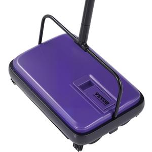 VEVOR Carpet Sweeper Manual, Floor Sweeper with 300 ml Dustbin Capacity Easy to Empty, 6.7 inch Cleaning Width for Home Office Carpets Pet Hair Dust, Purple