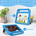 BMOUO Kids Case for iPad 6th/5th Generation (iPad 9.7-inch, 2017/2018), iPad 9.7/Air 2 Cas e with Screen Protector, Shockproof Handle Stand iPad 6th 5th Generation Case for Kids, Blue