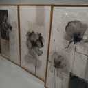 ANHUIB Black Neutral Floral Wall Art 16x24 Inch Abstract Flower Wall Decor Waterolor Painting Set of 3 for Living Room Bedroom Bathroom