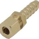 YSIL 2PCS Compression Fitting 3/8" Tube OD to 3/8" Hose Barb Transmission Cooler Fuel Line Fitting Brass