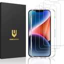 UNBREAKcable Shatterproof Screen Protector for iPhone 13 Pro Max/iPhone 14 Plus [3-Pack] [99.99% HD Clear] [Easy Installation Frame] [9H Hardness][Bubble Free] [Full Coverage] for Apple 6.7''