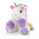 Plushible 10" White Stuffed Unicorn Plush Animal with Rainbow Hair