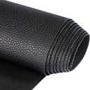 TORRAMI Soft Synthetic PU Fabric Material Faux Leather Sheets 1 Yards 54" x 36", 0.95mm Thick for Upholstery, DIY Crafts, Pebbled Pattern Black