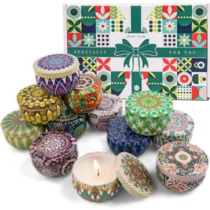 Scented Candles Gift Set, 12 Pack Candles for Home Scented, 21.12 oz Long Lasting Soy Wax Aromatherapy Candle Set with Gift Box, Birthday Gifts for Women