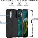 Qinmay Phone Case for Motorola Moto G 2026/Moto G Play 5G 2026 Case with HD Screen Protector, Heavy Duty Shockproof & Dropproof 3-Layer Cover Phone Case,Black