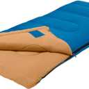 Coleman Brazos 20/30F Adult Cool-Weather Sleeping Bag with No-Snag Zipper & Stuff Sack, Machine Washable, Great for Camping, Traveling, Guests, & More