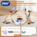 Pawtners Interactive Cat Toy, 4 in 1 Automatic Interactive Kitten Toys for Indoor Cats Rechargeable with Fluttering Butterfly, Track Balls and Ambush Feather