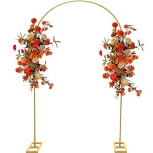 Queension Arch Backdrop Stand 7.2FT, Metal Wedding Arch Stand with Base for Ceremony, Balloon Arched Backdrop Frame for Birthday Party Baby Shower Celebration Decorations, Gold
