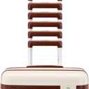 Virtuosa Hardside 21 Inch Carry On Luggage - Airline Approved with 360 Spinner Wheels, RightHeight Adjustable Handle - Zippered WetPak - TSA Lock - Expandable Light Polycarbonate Shell - Off White