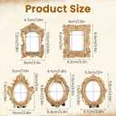 10 Pcs Gold Mini Picture Frames with Stands, Tiny Vintage Picture Frames Oval/Rectangle Mini Baroque Resin Frame for Tabletop Display, Wall Decor, Vintage Home, Wedding