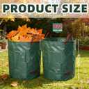 2-Pack Extra Large Yard Waste Bags, 132 Gallon Reusable Garden Bags with Gardening Gloves, Heavy Duty Leaf & Lawn Chute, Collapsible Clean-up Containers for Debris, Camping & Recycling