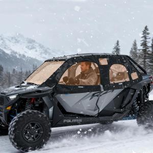 Cab Enclosure Upper Doors for Polaris RZR PRO, Against Cold Wind, Zipper Roller Design, Fit Side Mirrors & Front Windshield, Compatible with RZR PRO XP 4 & 2022-2024 RZR Turbo R 4