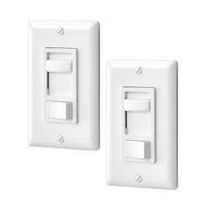 DEWENWILS Dimmer Switch for LED Lights, 600W Incandescent/Halogen and 150W CFL/LED, Single-Pole or 3-Way Dimmer Light Switch, ETL cUL Listed, White, 2 Packs