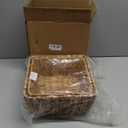 Square Water Hyacinth Storage Baskets Set of 2, Woven Basket for Christmas Gifts Empty, Handwoven Wicker Baskets Organizers with Handles for Pantry, Living RoomShelf & Home Decor,Medium