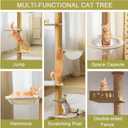 Floor to Ceiling cat Tree - Adjustable Height (95-98in,104.3-108.2in)- with Width 4.33 in Scratching Post,Cat Hammock,Fully Wrapped with sisal Rope - Floor to Ceiling Cat Tower for Indoor Cats.(T04)