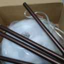 Coucrek Floor Lamp, LED Standing Lamps with White Plastic Shade, Corner Floor Lights for Living Room Bedroom, Rotary Switch, Bulb not Included, Brown