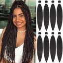 Alrence Pre Stretched Braiding Hair Long Braid 30 Inch 8 Packs Professional Braiding Hair Extensions Synthetic Crochet Twist Braids (30 Inch,4#)
