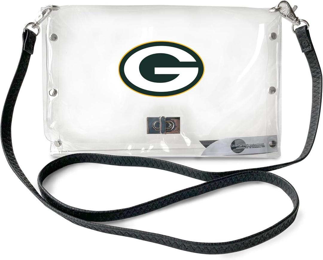 Littlearth NFL Clear Envelope Purse with Black Fashion Strap