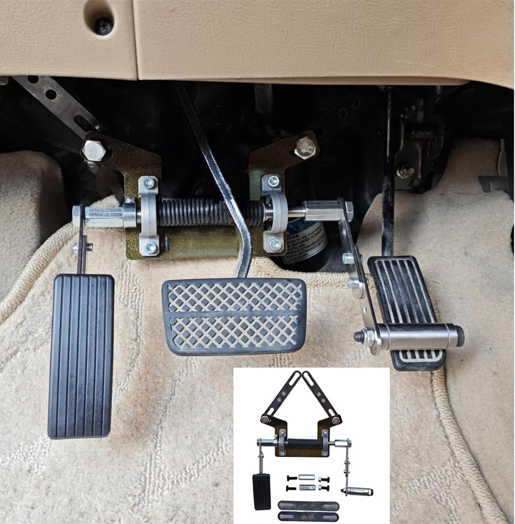 Adjustable Left Foot Accelerator Pedal for Handicap Driving - Easy Up & Switch with Right Foot - Foldable & Fits Automatic Transmission Vehicles