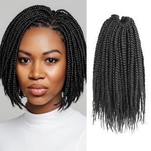 Pre Looped Crochet Box Braids 7 Packs Goddess Box Braids Hair Straight Crochet Braid for Black Women (10 Inch,7 Packs, 2)