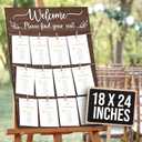 STOFINITY Wedding Seating Chart Board Display For Reception - Rustic Seating Chart For Wedding Reception Display, Find Your Seat Sign Board Decor Ideas