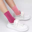 SERISIMPLE Kids Viscose Bamboo School Socks Soft flate Seam Color Anti Odor Thin Breathable Stretch Cuffs Girls Boy 5 Pairs (Medium, Purple&pink)