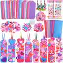 Ruicnte Valentine's Day DIY Craft Gifts for Kids,36Sets Holiday Crafts Making Ornament Bookmark Kit for Kid with Assorted Hearts Alphabets Stickers Valentines Favors for Kids Classroom Gifts Exchange