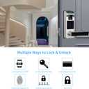 Fingerprint Door Lock, Heavy Duty Full APP Control Touchscreen Keypad Keyless Lock with Reversible Handle, Perfect for Home/Office/Bedroom Doors (Satin Nickel)