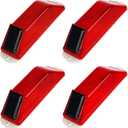 Solar Strobe Warning Light 4-Pack Traffic Light Super Bright LED Flashing Beacon, Solar Powered Light-Control Warning Lamps, IP54 Waterproof Barricade Flashing Lights for Construction Safety (Red)
