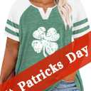 VISLILY Plus-Size Tops for Women Summer V Neck T Shirts Color Block Raglan Tees XL-4XL (M)