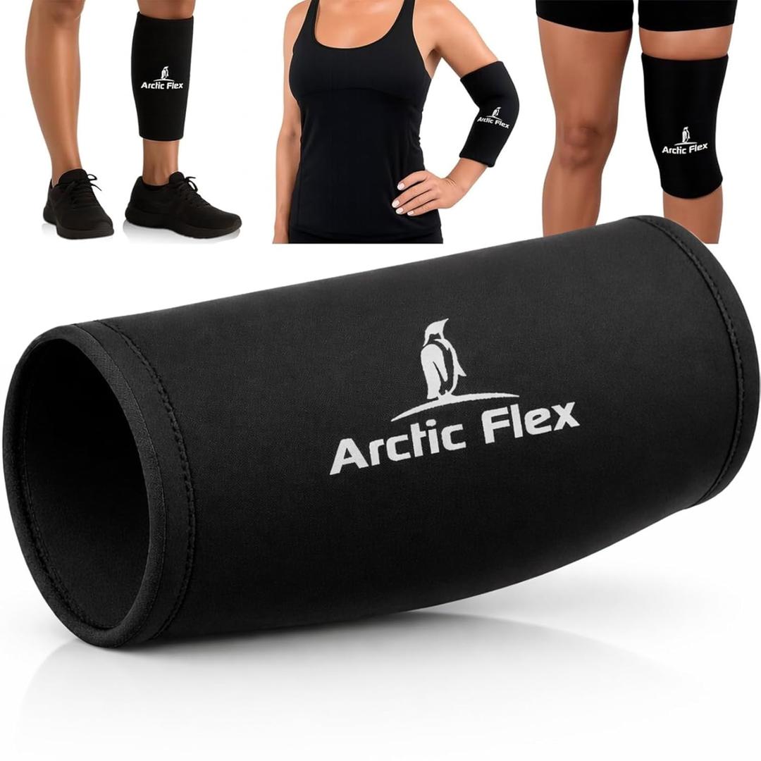 Arctic Flex Ice Sleeve for Knee, Elbow, Arm - Hot & Cold Freeze Pack Wrap for Tennis Pain Relief, Tendonitis - Gel Compression Brace for Injuries - Therapy Compress - Reusable, 360 Coverage (Small)