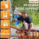 WELLUCK RV Sewer Hose Support 15FT, Blaze Orange RV Sewer Support with Adjustable Height Design, Secure Rubber Band and Carry Strap, Quick Setup and Collapse for Campers Travel Trailers and Motorhome