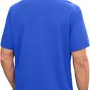NIASHOT Mens Polo Shirt Short Sleeve Golf Sports Casual Tee (Blue, M)