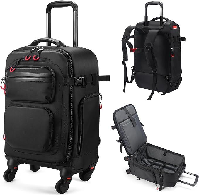 star cloud Rolling Backpack with Wheels - Water-Resistant, Comes with 2 Extra Replacement Wheels, Airline Approved Travel Luggage, Ideal Carry-On Suitcase (Carry on - 20inch)