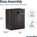 Suncast Heavy-Duty Resin Outdoor Storage Cabinet, 30" W x 20.25" D x 36" H Dark Grey Base Garage Storage Cabinet with Lockable Doors and Metal Reinforced Shelves, Made in The USA