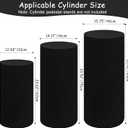 Set of 3 Spandex Cylinder Pedestal Stand Covers Stretchable Pillar Covers for Metal Cylinder Pedestal Stands Elastic Cylinder Plinth Display Covers for Baby Shower Birthday Decor