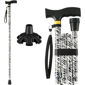 Walking Cane LIXIANG Cane for Man/Woman | Mobility & Daily Living Aids | 5-Level Height Adjustable Walking Stick | Comfortable Plastic T-Handle Portable Walking Stick Folding Cane