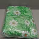 misaya Round Fitted Tablecloth with Elastic Edge, 100% Waterproof Oil Proof Plastic Table Cover, Vinyl Flannel Backed Tablecloth Fits 36"-44" Round Tables for Dinner, Outdoor, Picnic, Green Daisy