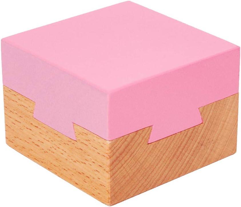 DC-BEAUTIFUL Wooden Magic Box Brain Teaser Box, Pink Secret Gift Box Impossible Puzzle Box for Birthday Valentines